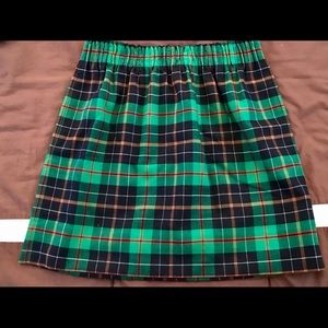 J. Crew Green Tartan Plaid Mini Skirt; SZ 6